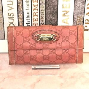 ✨Gucci Shima Guccissima Monogram Dark Pink Leather Wallet — Iconic Luxe💖